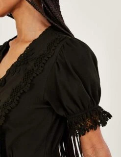 MONSOON Pure Cotton V-Neck Embroidered Midi Dress -Marks and Spencer Shop SD 10 T83 7095W Y0 X EC 1