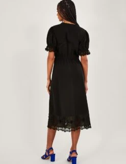 MONSOON Pure Cotton V-Neck Embroidered Midi Dress -Marks and Spencer Shop SD 10 T83 7095W Y0 X EC 2