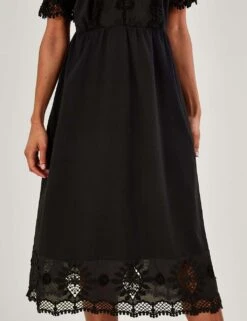 MONSOON Pure Cotton V-Neck Embroidered Midi Dress -Marks and Spencer Shop SD 10 T83 7095W Y0 X EC 3