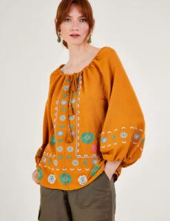 MONSOON Cotton Blend Embroidered Tunic