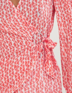 MONSOON Geometric V-Neck Tie Front Blouse -Marks and Spencer Shop SD 10 T83 7108W P4 X EC 3