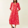 Polka Dot V-Neck Midi Tea Dress -Marks and Spencer Shop SD 10 T83 7207W B4 X EC 0