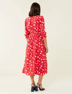 Polka Dot V-Neck Midi Tea Dress -Marks and Spencer Shop SD 10 T83 7207W B4 X EC 2