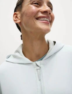 Scuba Zip Up Relaxed Hoodie -Marks and Spencer Shop Scuba Zip Up Relaxed Hoodie 2