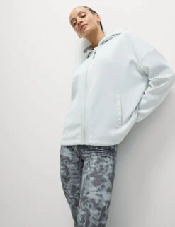 Scuba Zip Up Relaxed Hoodie -Marks and Spencer Shop Scuba Zip Up Relaxed Hoodie 5