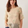 MONSOON Sheer Embroidered Floral Top -Marks and Spencer Shop Sheer Embroidered Floral Top