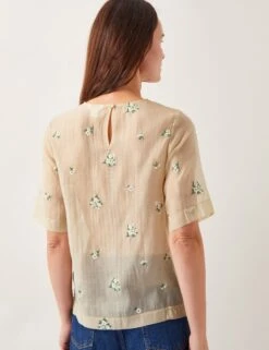 MONSOON Sheer Embroidered Floral Top -Marks and Spencer Shop Sheer Embroidered Floral Top 3