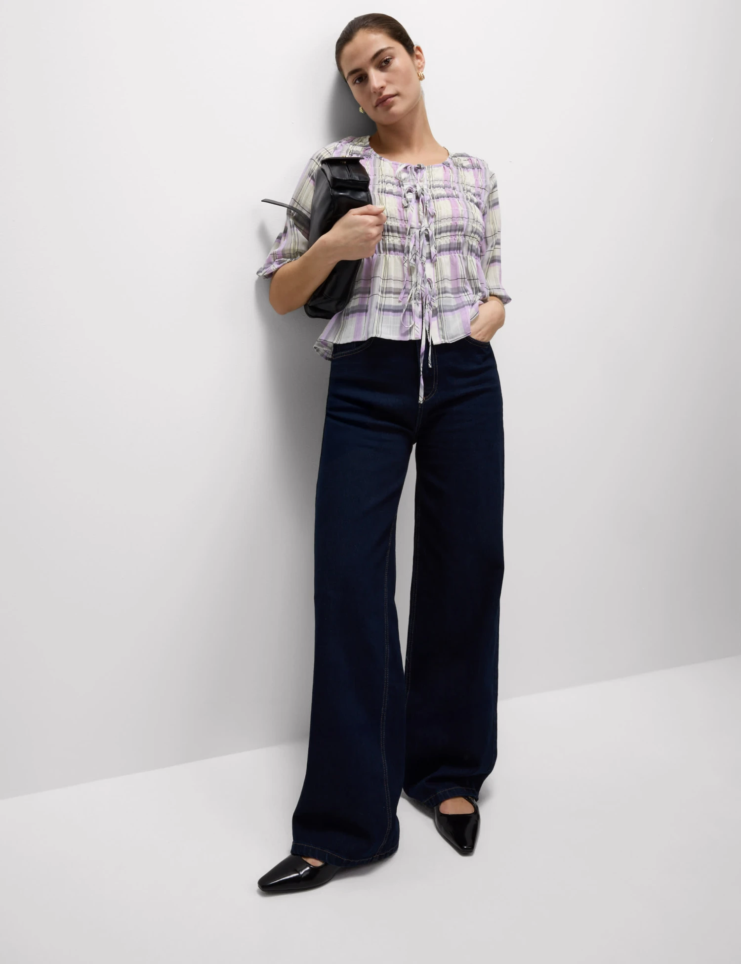 Shirred Tie Front Blouse 5 Shirred Tie Front Blouse - Image 3