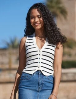 Striped Knitted Waistcoat