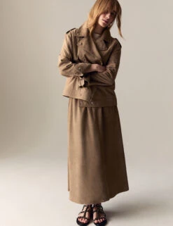 Suede Collared Biker Jacket