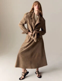 Suede Collared Biker Jacket -Marks and Spencer Shop Suede Collared Biker Jacket 3