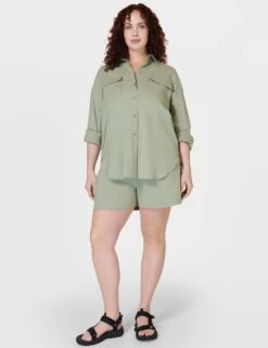 Sweaty Betty Summer Stretch Linen Rich Utility Shirt -Marks and Spencer Shop Summer Stretch Linen Rich Utility Shirt 2