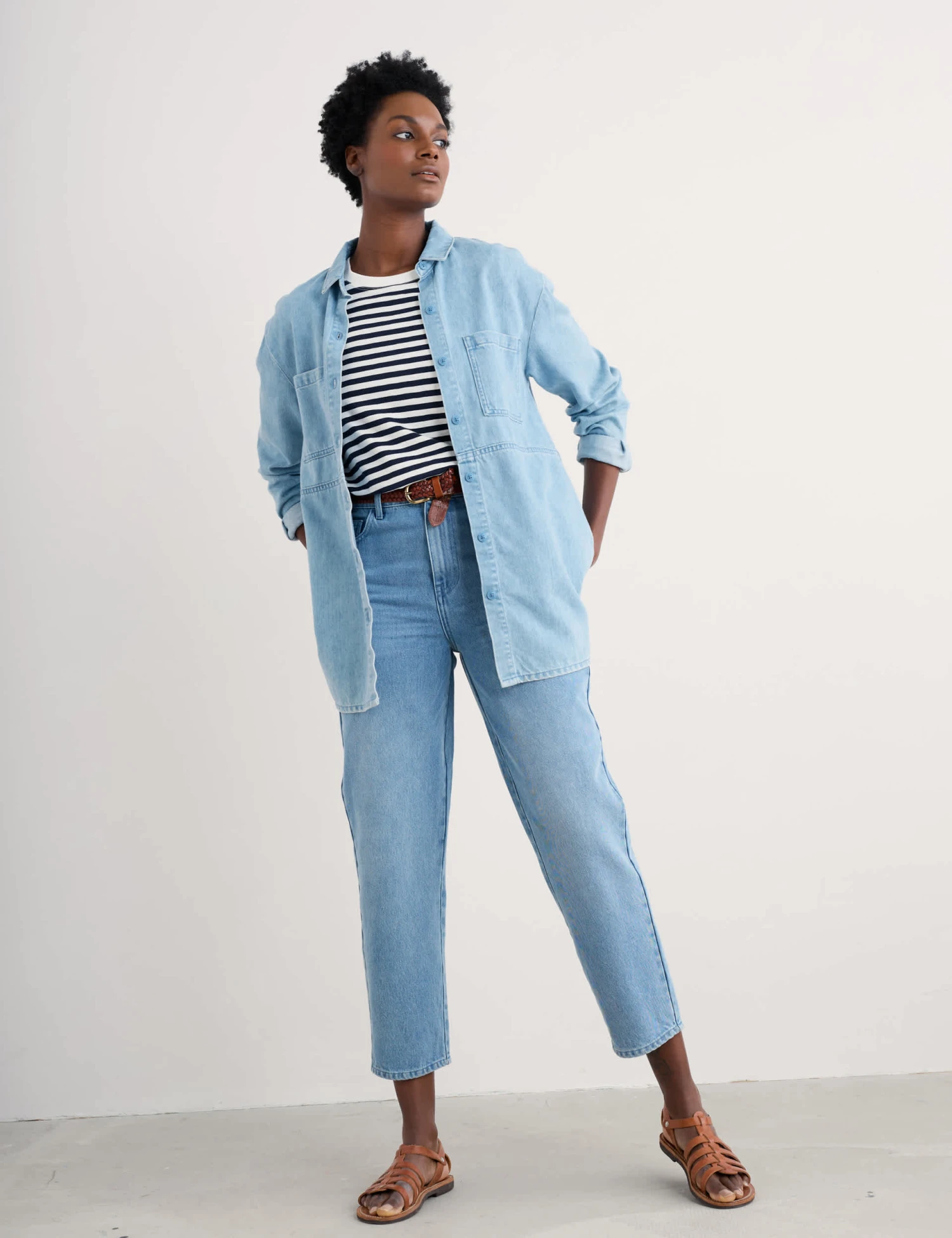 Tencel Rich Denim Longline Shirt 5 Tencel Rich Denim Longline Shirt - Image 3