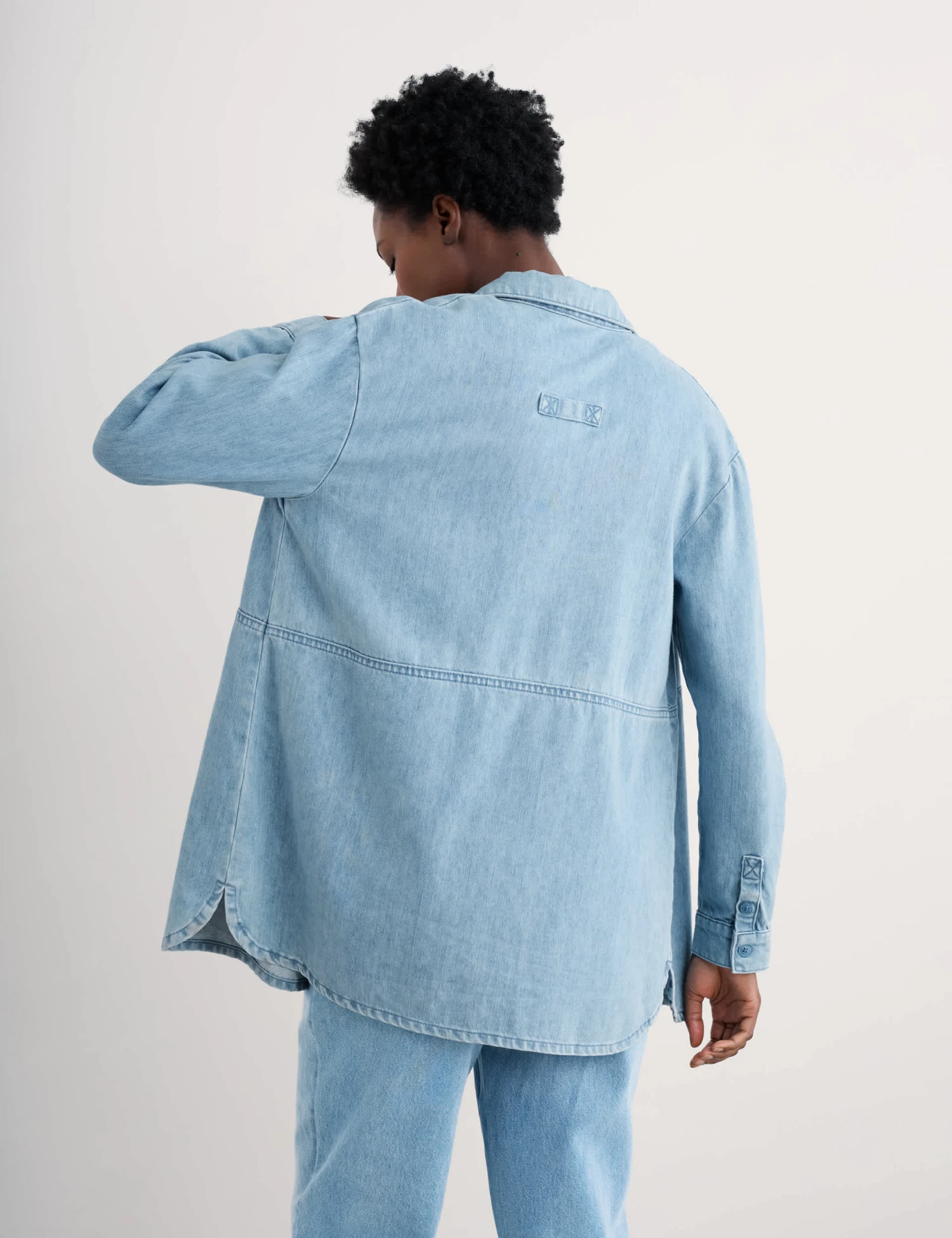 Tencel Rich Denim Longline Shirt 6 Tencel Rich Denim Longline Shirt - Image 4