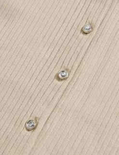 Textured Crew Neck Button Through Waistcoat -Marks and Spencer Shop Textured Crew Neck Button Through Waistcoat 6