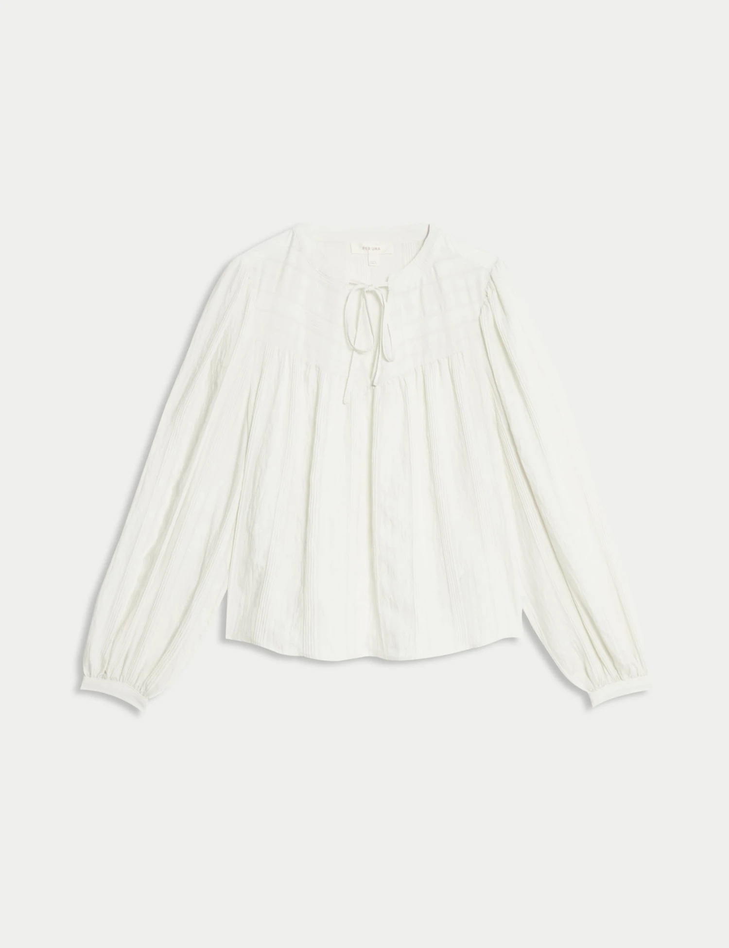 Textured Tie Neck Blouson Sleeve Blouse 4 Textured Tie Neck Blouson Sleeve Blouse - Image 2