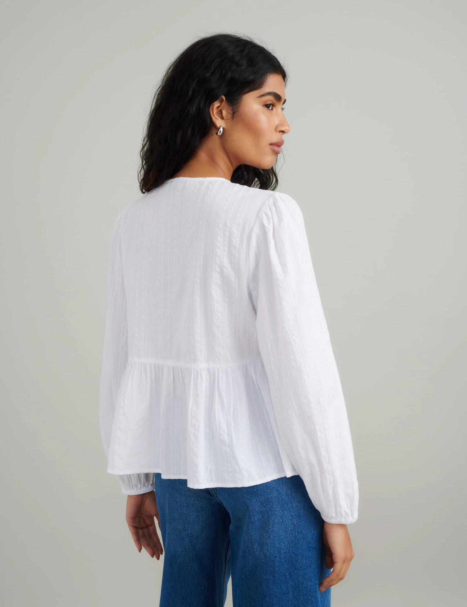 Tie Front Peplum Blouse 4 Tie Front Peplum Blouse - Image 2