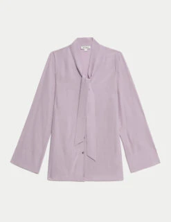 Marks and Spencer Shop -Marks and Spencer Shop Tie Neck Button Through Blouse 1