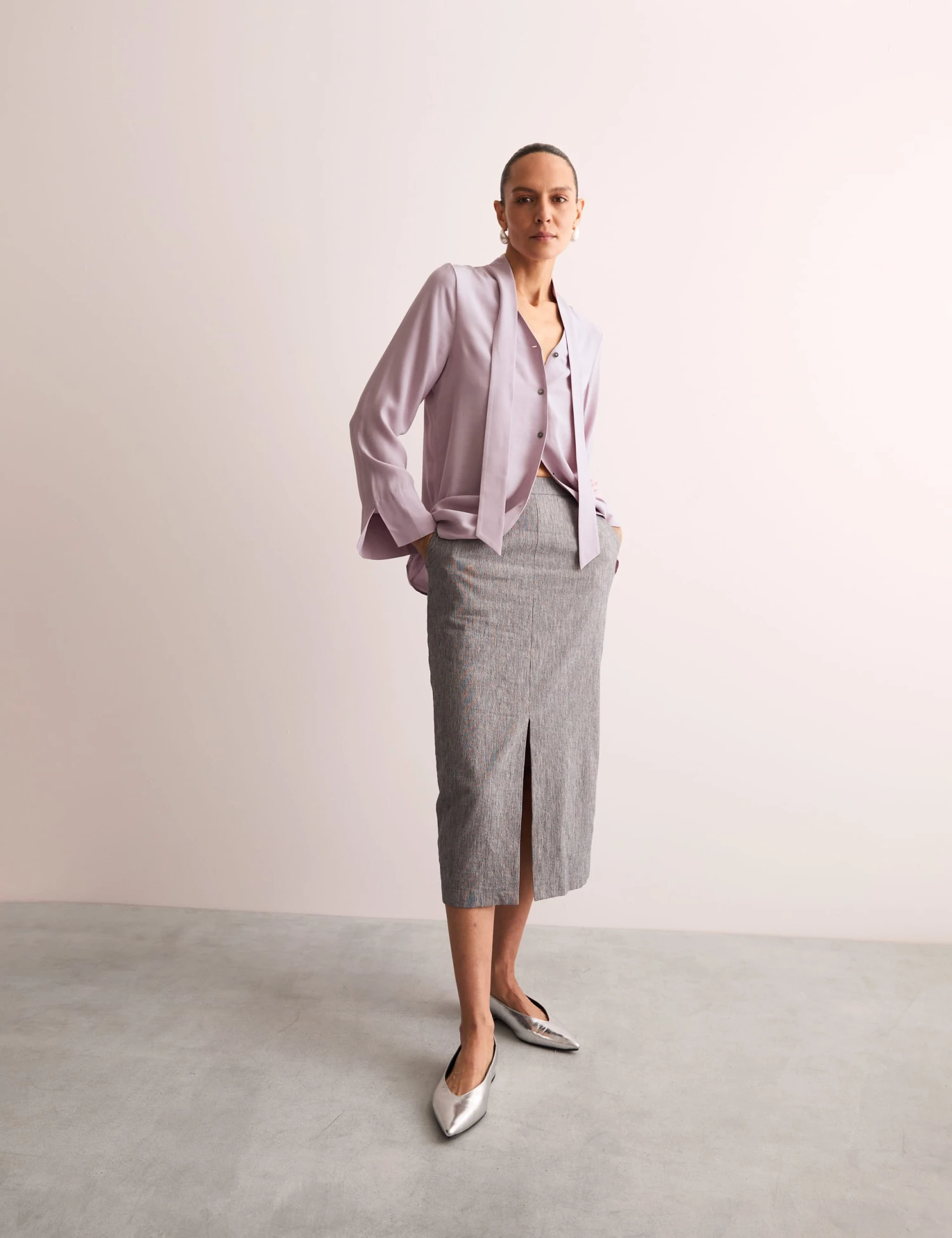 Jaeger Tie Neck Button Through Blouse 5 Jaeger Tie Neck Button Through Blouse - Image 3