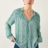 MONSOON Tie Neck Button Through Ruffle Blouse -Marks and Spencer Shop Tie Neck Button Through Ruffle Blouse