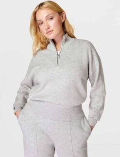 Sweaty Betty Timeless Cotton Blend Half Zip Track Top