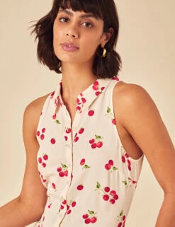 Tomato Print Midi Shirt Dress 14 Tomato Print Midi Shirt Dress -Marks and Spencer Shop Tomato Print Midi Shirt Dress 2