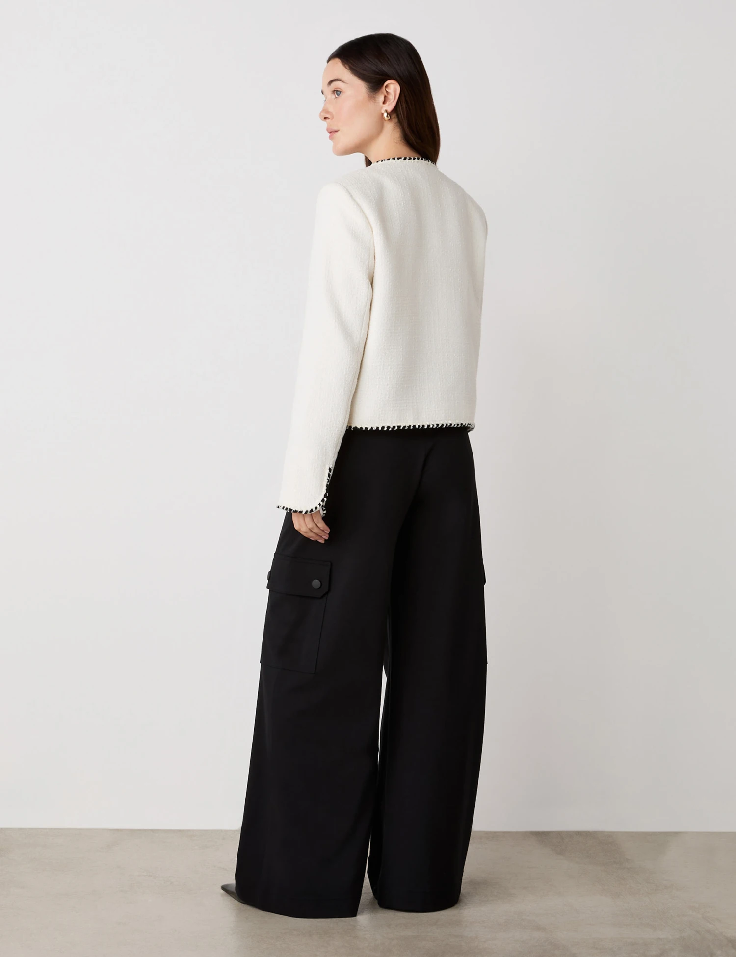 Tweed Collarless Short Jacket 5 Tweed Collarless Short Jacket - Image 3