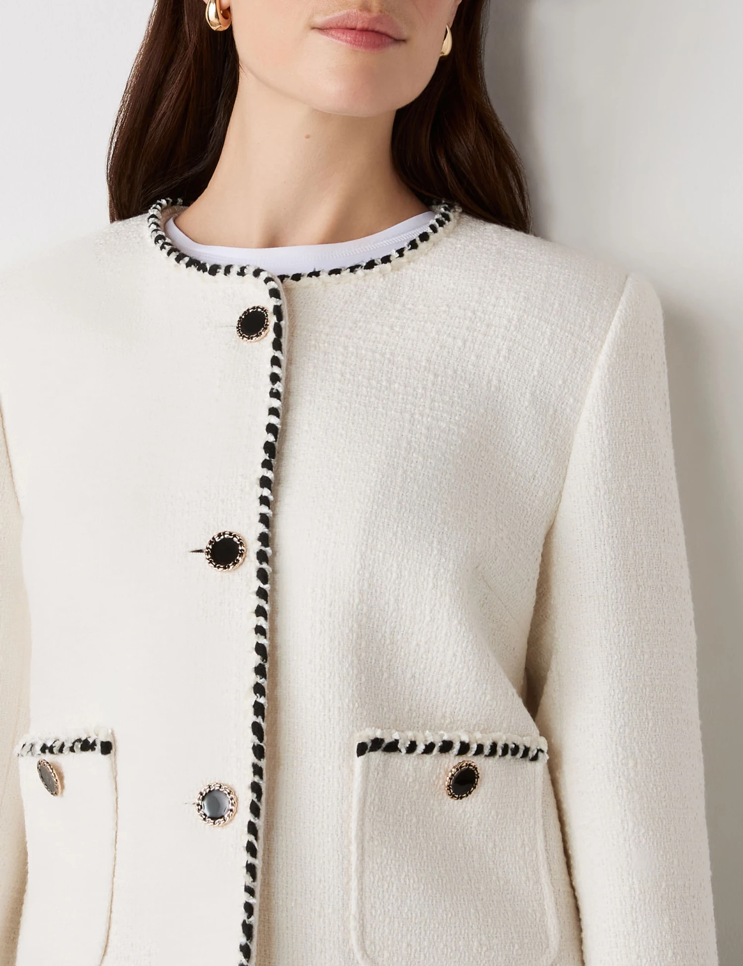 Tweed Collarless Short Jacket 6 Tweed Collarless Short Jacket - Image 4