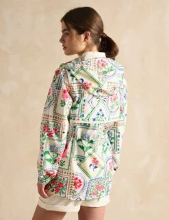 Joules Waterproof Floral Hooded Short Raincoat -Marks and Spencer Shop Waterproof Floral Hooded Short Raincoat 3