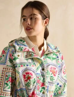 Joules Waterproof Floral Hooded Short Raincoat -Marks and Spencer Shop Waterproof Floral Hooded Short Raincoat 4