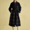 Joules Wool Blend Checked Trench Style Coat -Marks and Spencer Shop Wool Blend Checked Trench Style Coat