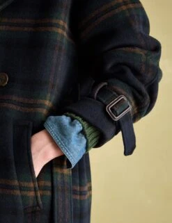 Joules Wool Blend Checked Trench Style Coat -Marks and Spencer Shop Wool Blend Checked Trench Style Coat 4