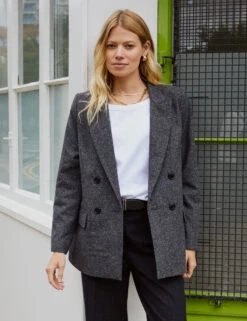 Wool Blend Tailored Blazer