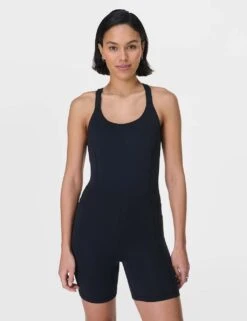 Sweaty Betty All Day Short Scoop Neck Racerback Bodysuit -Marks and Spencer Shop all day short scoop neck racerback bodysuit 9