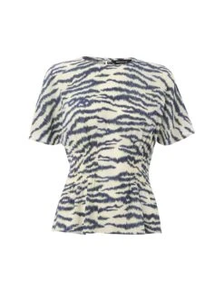 Whistles Animal Print Shirred Detail Blouse -Marks and Spencer Shop animal print shirred detail blouse 7