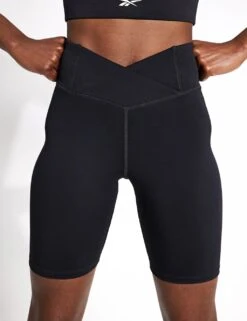 Reebok Basic Wrap High Waisted Biker Gym Shorts -Marks and Spencer Shop basic wrap waist high waisted bike shorts