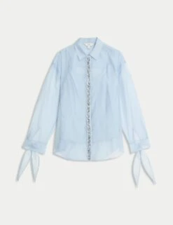 Beaded Tie Detail Shirt -Marks and Spencer Shop beaded tie detail shirt 11