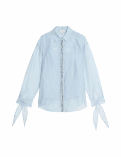 Beaded Tie Detail Shirt -Marks and Spencer Shop beaded tie detail shirt