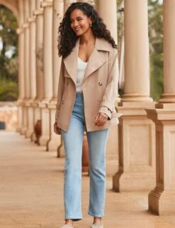 Belted Double Breasted Short Trench-Style Coat -Marks and Spencer Shop belted double breasted short trench style coat 7