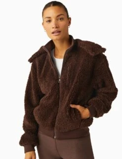 Beyond Yoga Borg Funnel Neck Relaxed Jacket -Marks and Spencer Shop borg funnel neck relaxed jacket 15