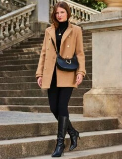 Coat With Gold Button Detail -Marks and Spencer Shop button detail peacoat 4