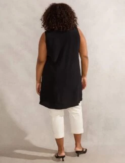 V-Neck Button Front Sleeveless Tunic 19 V-Neck Button Front Sleeveless Tunic -Marks and Spencer Shop button split front tunic 2