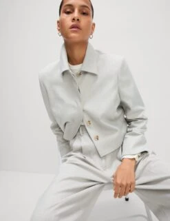 Collared Cropped Jacket -Marks and Spencer Shop collared cropped jacket 13