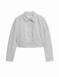 Collared Cropped Jacket -Marks and Spencer Shop collared cropped jacket