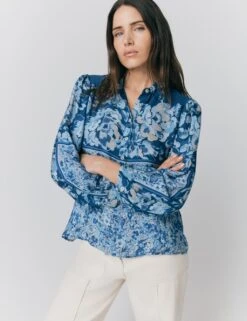 Ghost Collared Floral Button Detail Blouse -Marks and Spencer Shop collared floral button detail blouse 6