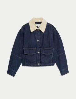 Collared Relaxed Denim Jacket -Marks and Spencer Shop collared relaxed denim jacket 7