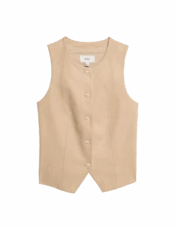 Collarless Suedette Waistcoat -Marks and Spencer Shop collarless waistcoat