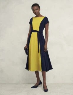 Colour Block Slash Neck Midi Waisted Dress -Marks and Spencer Shop colour block slash neck midi waisted dress 9