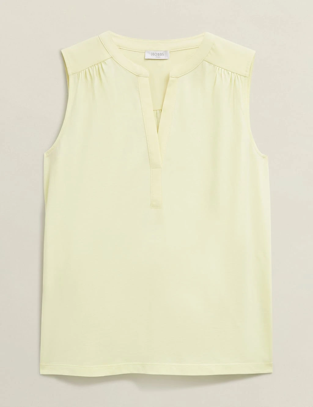 Cotton Blend Collarless Notch Neck Sleeveless Blouse 14 Cotton Blend Collarless Notch Neck Sleeveless Blouse - Image 12