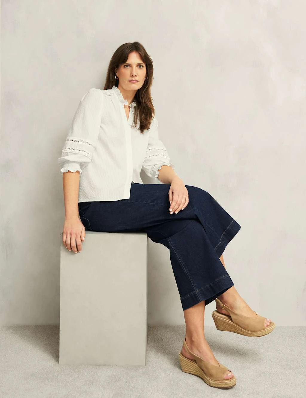 Cotton Blend Frill Detail Broderie Blouse 13 Cotton Blend Frill Detail Broderie Blouse - Image 11